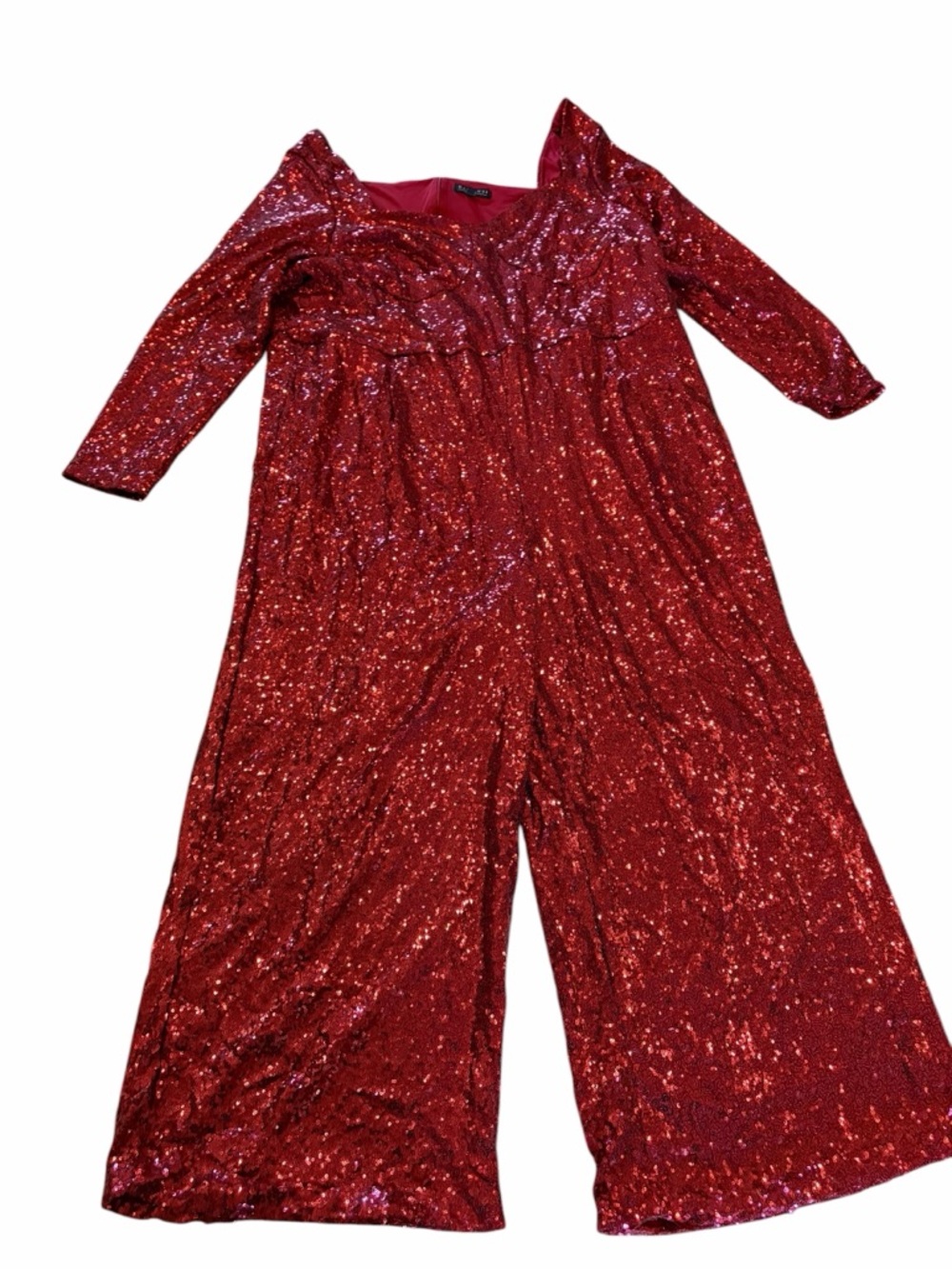 Eloquii Red Wide Leg Sequin Jumpsuit size 28 - Picture 5 of 9